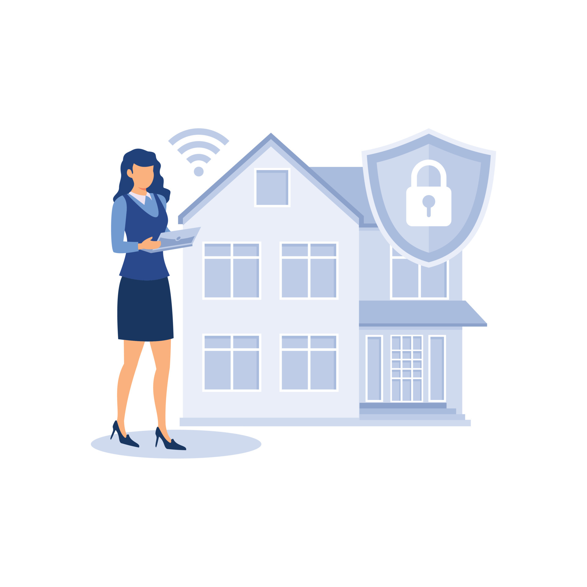 security-systems-flat-modern-design-illustration-security-system-of-smart-home-3d-house-plan-x-ray-vector